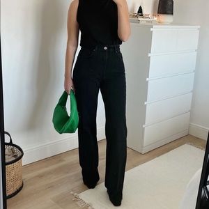 Zara high waisted jeans black color bloggers fav
